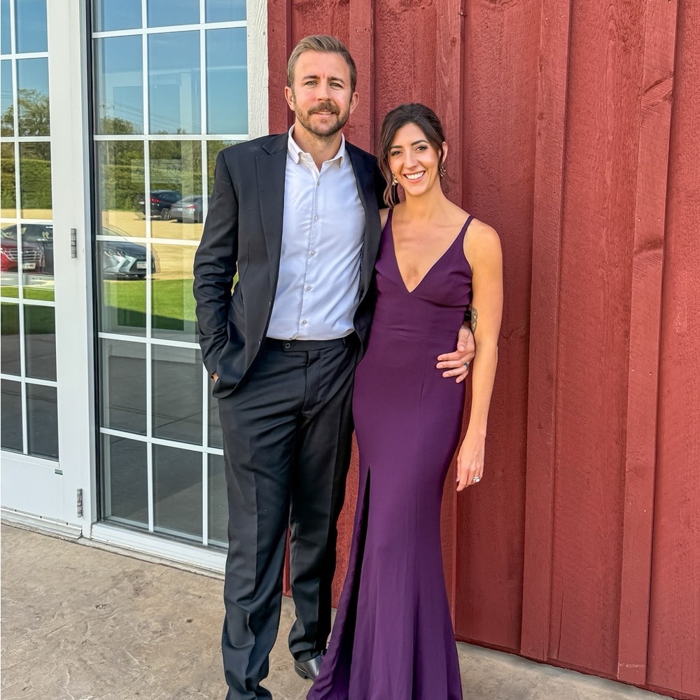 Dress the Population Vneck Dress with Slit